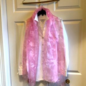 Soft pink sheer floral beautiful scarf